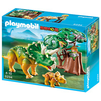 Playmobil Dinosaurs - Explorer and Triceratops with Baby