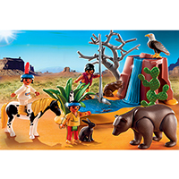 Playmobil Western - Native American Children with Bear Cave