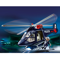 Playmobil Police - Police Helicopter with LED Spotlight