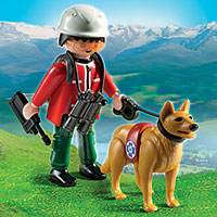 Playmobil Mountain Life - Mountain Rescuer with Search Dog
