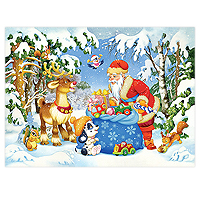 Santa and His Pack Puzzle - 100 XXL pc