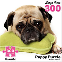 Pug on a Pillow 300 Large Piece Puzzle