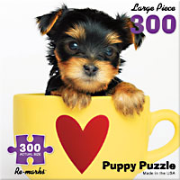 Puppy in a Teacup 300 Large Piece Puzzle