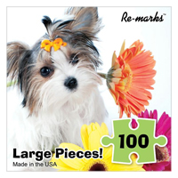 Dog with Daisy Large Piece Puzzle - 100 pc