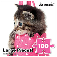 Cat in Purse Large Piece Puzzle - 100 pc
