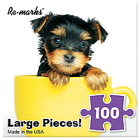 Puppy in Teacup Large Piece Puzzle - 100 pc