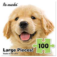 Happy Golden Retriever Puppy Large Piece Puzzle - 100 pc
