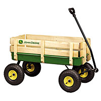 36 inch John Deere Steel Wagon with Wooden Stake Sides