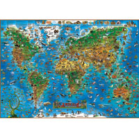 Dino's Illustrated Map of Animals of the World
