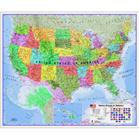 USA Laminated Wall Map