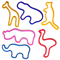 Zoo Animal SillyBandz Shapes - 24 pc