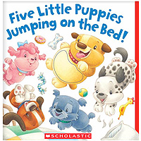 Five Little Puppies Jumping On The Bed!