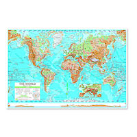 World Advanced Physical Map - Laminated