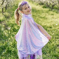 Lilac Sequins Cape - Size 3-4