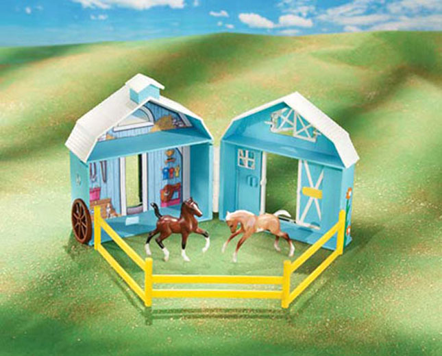 Stablemates Breyer Frolicking Foals Pocket Barn - - Fat Brain Toys