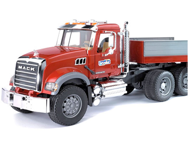 MACK Flatbed Truck with Backhoe - - Fat Brain Toys