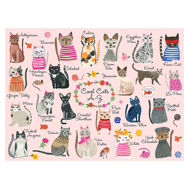 1000 Piece Family Puzzle - Cool Cats A-Z - Best for Ages 8 to 12