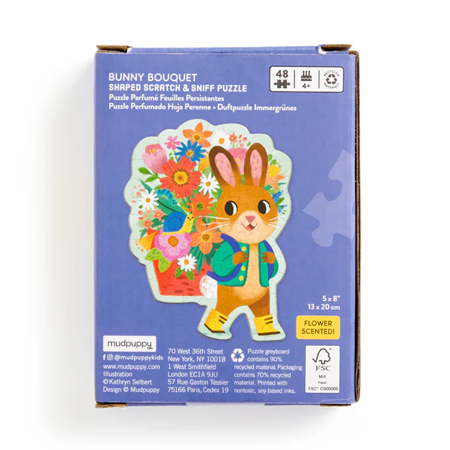 Bunny Bouquet 48 Piece Scratch & Sniff Shaped Mini Puzzle