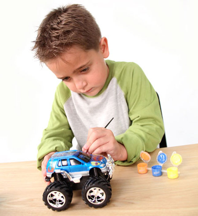 boys playing with trucks