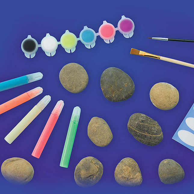 Insgen Rock Painting Kit for Kids 6-12, Glow in The Dark Paints