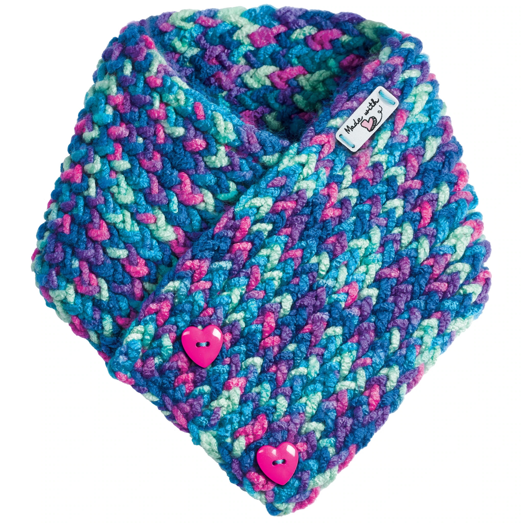 Quick Knit Button Scarf - - Fat Brain Toys
