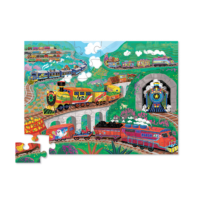 36pc Shaped Box Floor Puzzle - All Aboard - Best for Ages 3 to 7