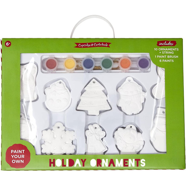 Two's Company Paint Your Own Holiday Ornaments Set in Gift Box
