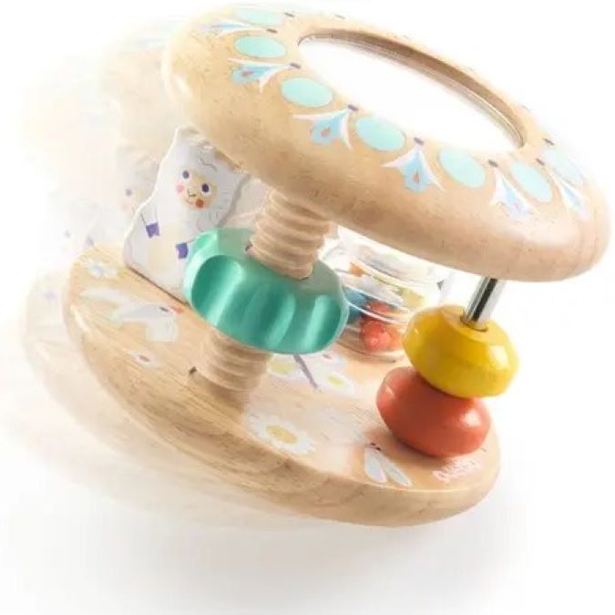 Baby White Infant Rattle - Wooden Toys - Fat Brain Baby