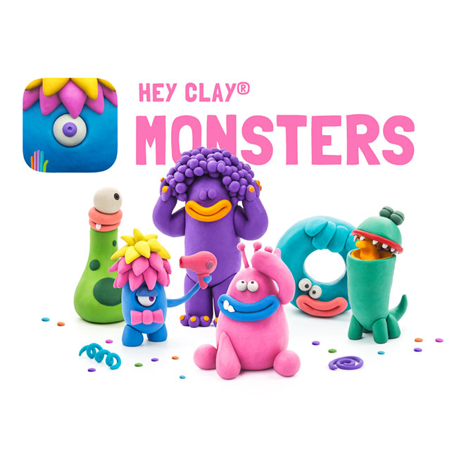  HEY CLAY Monsters - Colorful Kids Modeling Air-Dry Clay, 18  Cans with Fun Interactive App : Toys & Games