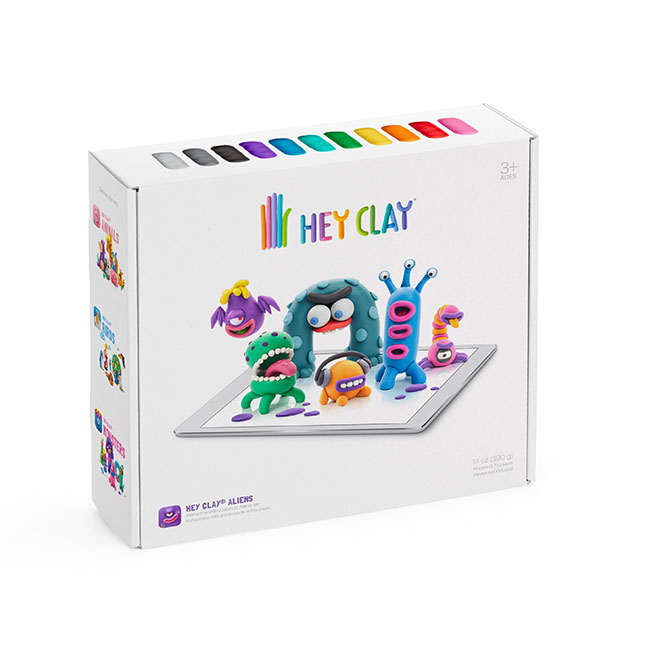 Hey Clay Interactive Modelling Clay Children's Clay 18 Containers DIY Craft  Set App Children's Toy (Aliens): : Toys