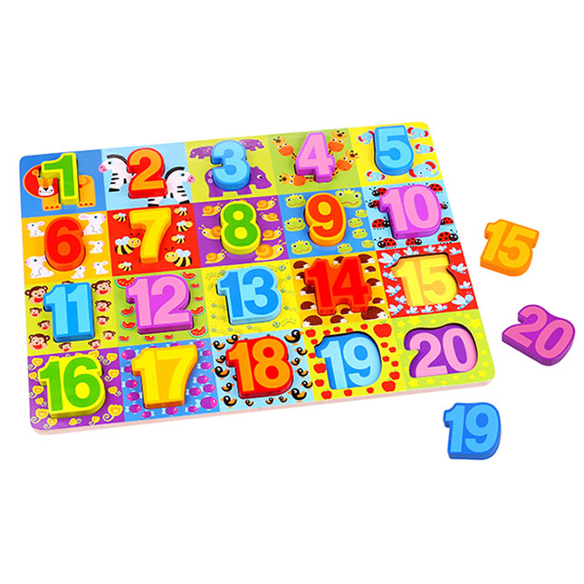 NumberZoo Wooden Number Puzzle - - Fat Brain Toys