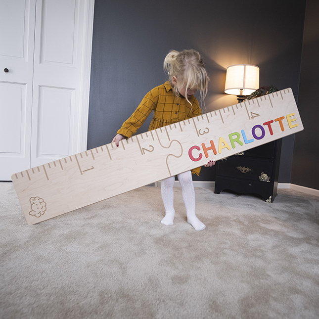 thumbnail image 2 of My Family Rulers Premium Engraved Wooden Height Chart – Personalized Baby Gift, Home Decor 2 of 6