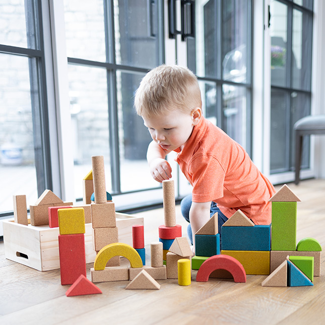 Montessori Woodwerks Cork Blocks - 48pc set - Best for Ages 3 to 8