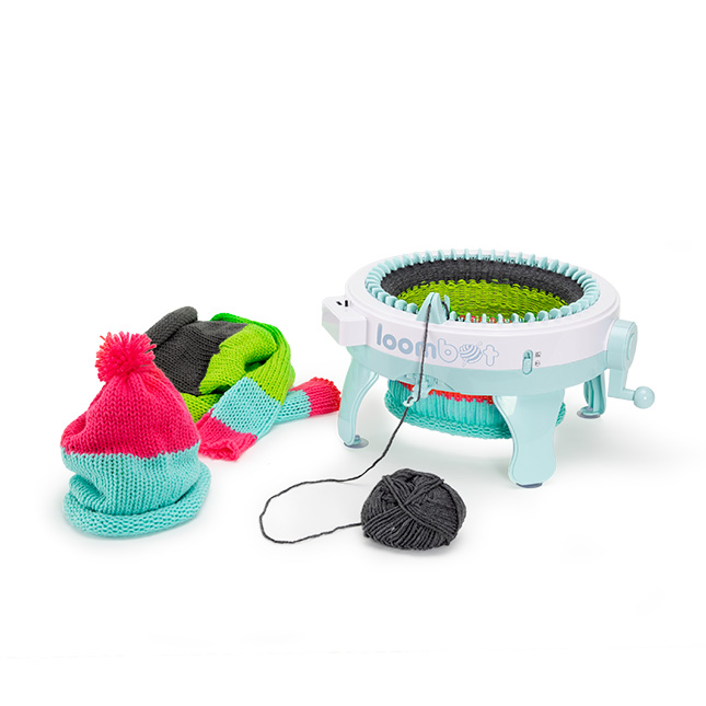 What will you create with LoomBot? Knit like a pro with the simple turn of  a crank! Hats, scarves, purses, sweaters, and more What used to take