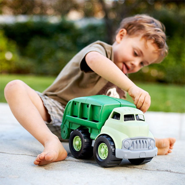 Green toy 2024 recycling truck