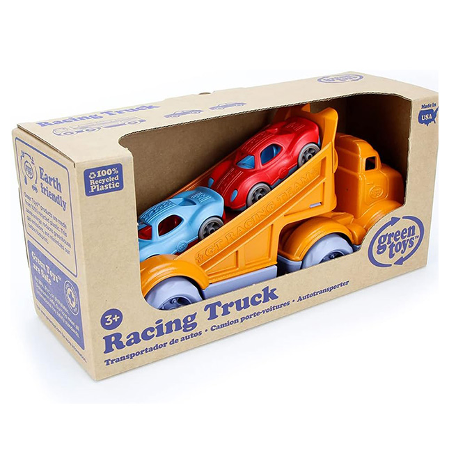 Green Toys Racing Truck with 2 Racers Fat Brain Toys