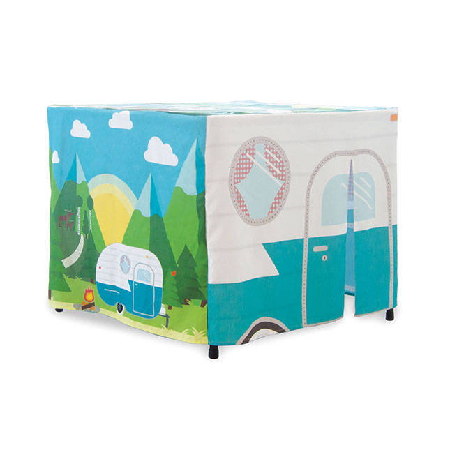 Happy Camper Hideout Card Table Playhouse - - Fat Brain Toys