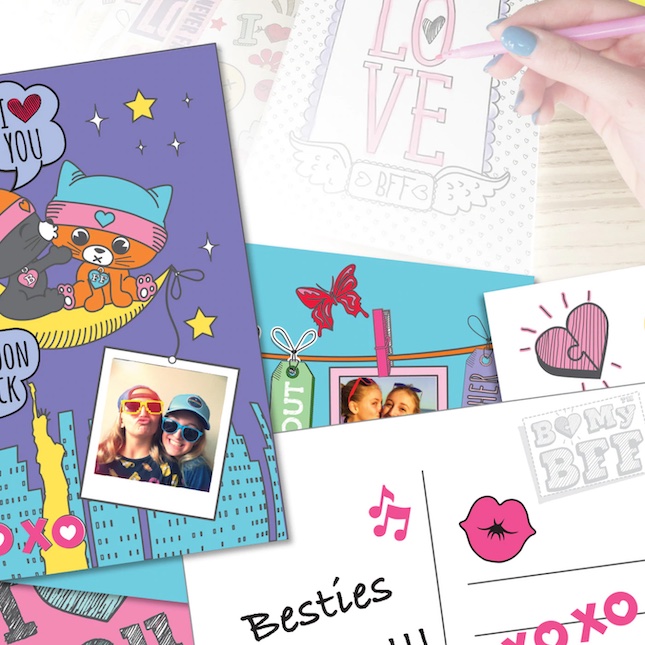 Box candiy totally friends create your own postcards