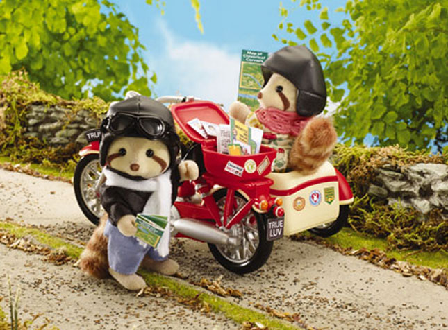 Calico Critters Motorcycle Sidecar 2024 Couple Set HTF!