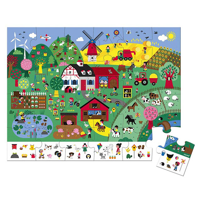 Janod 24pc A Day At The Farm Puzzle Janod 24pc A Day At The Farm Puzzle