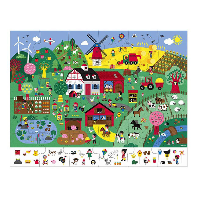 Janod 24pc A Day At The Farm Puzzle Janod 24pc A Day At The Farm Puzzle
