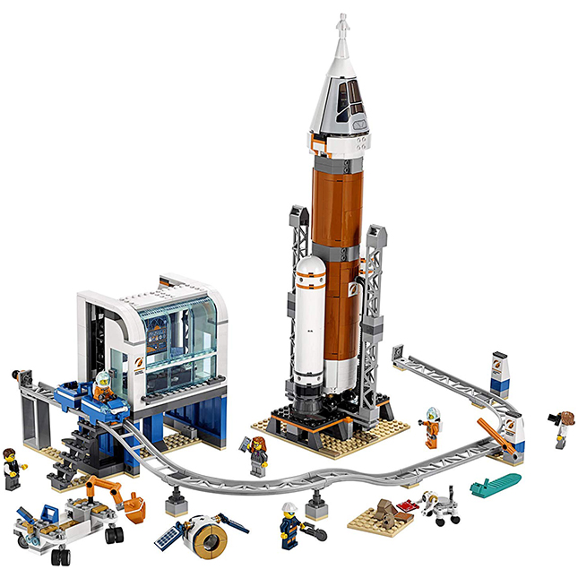 Конструктор lego city space port площадка для сборки и транспорт для перевозки ракеты 60229