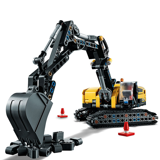 Black Lego Technic JCB Digger Excavator Large Front Bucket 7 Tooth