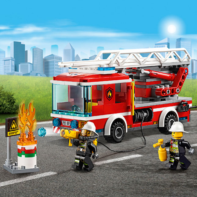 Lego City Fire - Fire Ladder Truck - - Fat Brain Toys