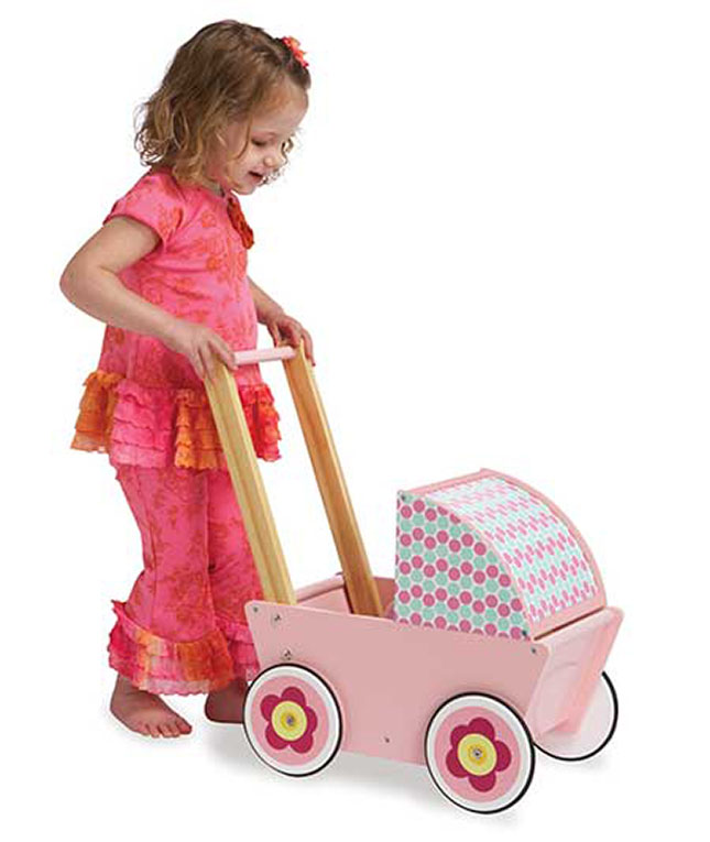 Baby Stella Sweet Strolling Pram - - Fat Brain Toys