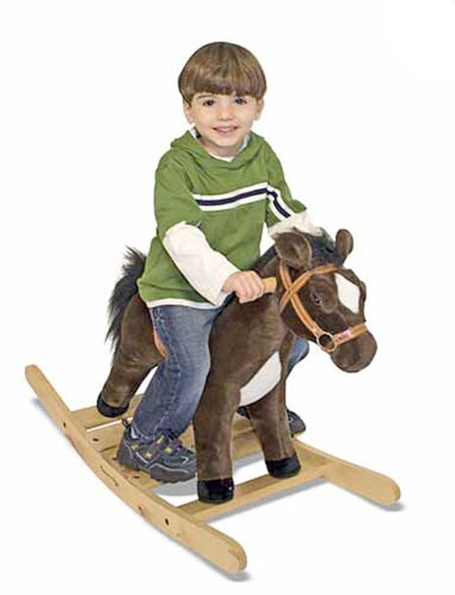 Rock and Trot Plush Rocking Horse - - Fat Brain Toys