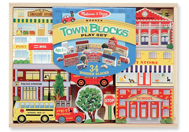 Town Blocks Play Set - - Fat Brain Toys