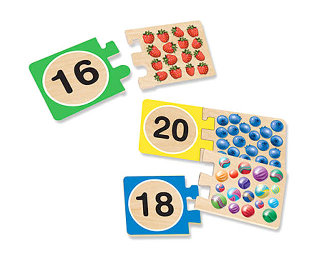 Melissa & Doug Self-correcting Wooden Number Puzzles With Storage