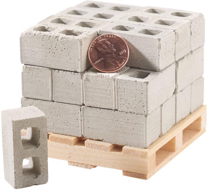 Miniature Concrete Bricks Your Desk Handmade in USA Teens 12 Pack 1/12 Scale Mini Cinder Blocks Cool Gadgets or Gag Gift for Men Premium Quality 
