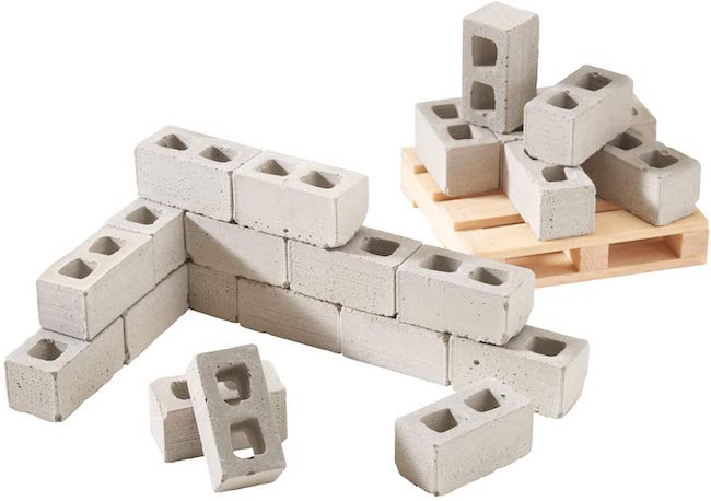 Mini Materials - 1:12 Scale Cinder Blocks - - Fat Brain Toys